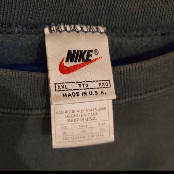 Vintage 90s y2k Nike sweatshirt green xxl usa - Picture 4 of 4